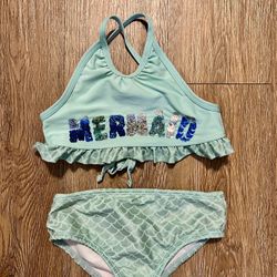 toddler girls Jessica Simpson 2 piece Marmaid bikini swimsuit 