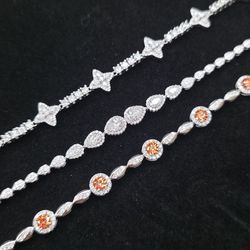 Fancy Bracelets STAMPED SOLID S925 MOISSANITE