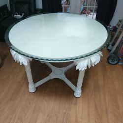 Carved palm tree table