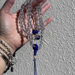 8mm Natural White Crystal 7A super pure 108 pieces prayer beads bracelet/necklace