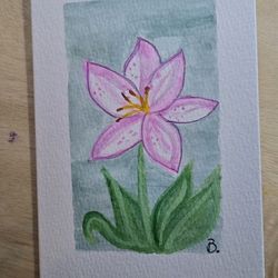 Hand-painted Easter lily And 1 Easter Bunny  note cards