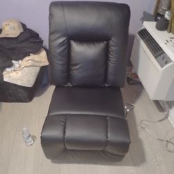 All Black Leather Recliner