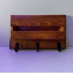 Hand Made Solid Wood Dog Leash Organizer 