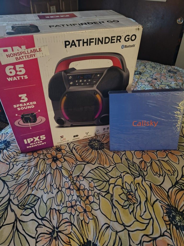 New ION Audio Pathfinder Go Portable Bluetooth 3 Speaker Rechargeable Sound System Streaming Entertainment Set.
