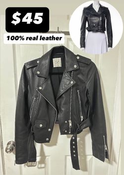 LTH JKT Leather Biker Jacket Size M