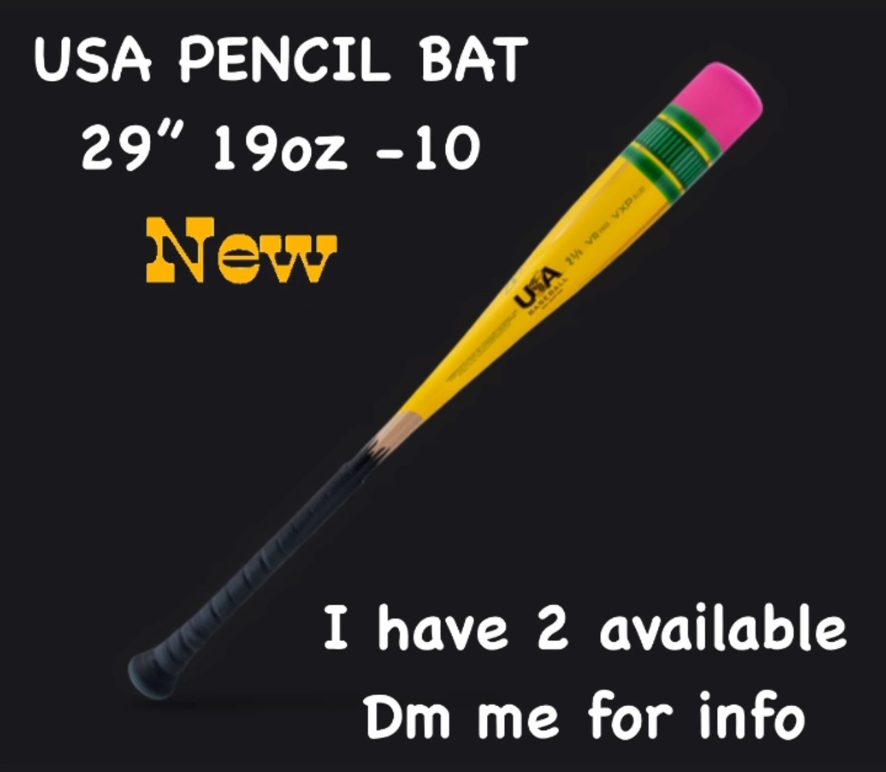NEW - Victus Pencil Bat USA 29 Inch 19 Oz -10