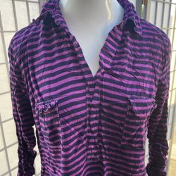 Purple And Blue Strip Top - Xlarge