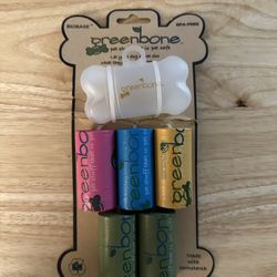 Greenbone Doggy Poop Bags + Bone Dispenser (360 Bags Total) 