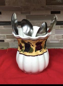 Celebrating Home embossed fruits Sonoma villa utensils container