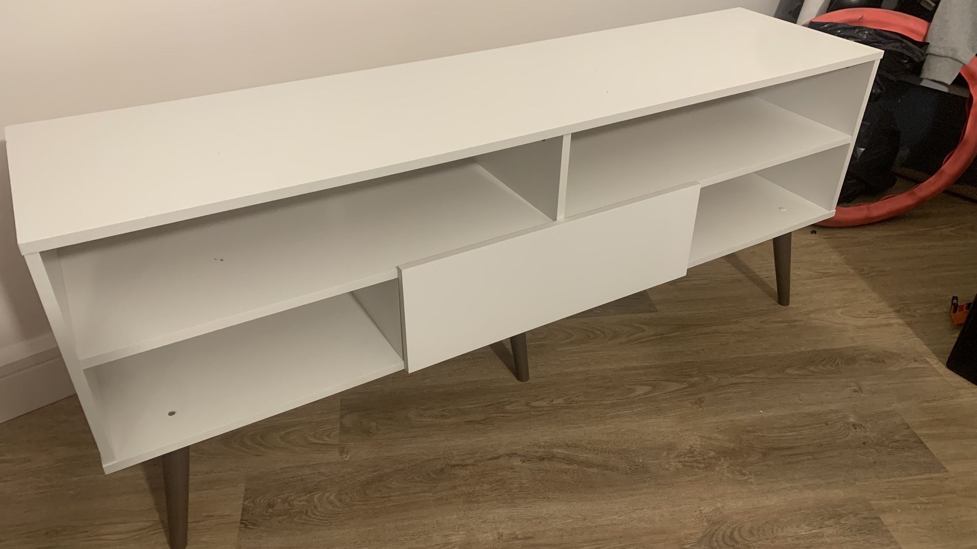 White TV stand ($50)