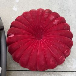 Vintage MCM Hollywood Regency Tufted Red  Velvet Ottoman Rafael’s Originals S-30