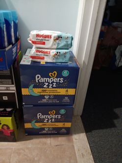 4 for $45 pampers diapers with wipes