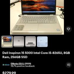 Dell inspirion15 Intel Core 17 8th Gen.. $80. ObO
