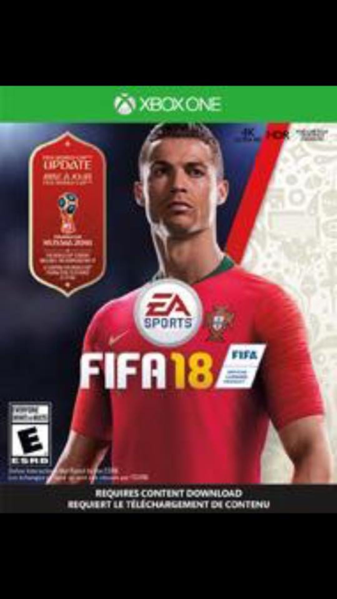 FIFA 18 XBOX ONE CD.