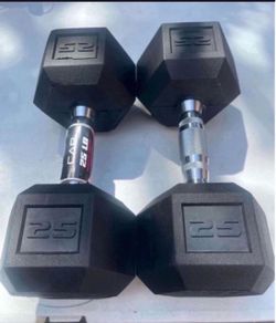 CAP Barbell, 25lb Rubber Hex Dumbbell, Single