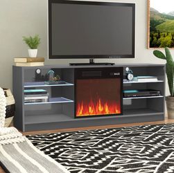 Modern TV Stand with Electric Fireplace