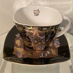 Coffee Cup with Saucer Gustav Klimt “The Tree of Life” By Goebel, Artis Orbis collection  New without box