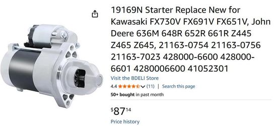 19169N Starter Replace New for Kawasaki FX730V