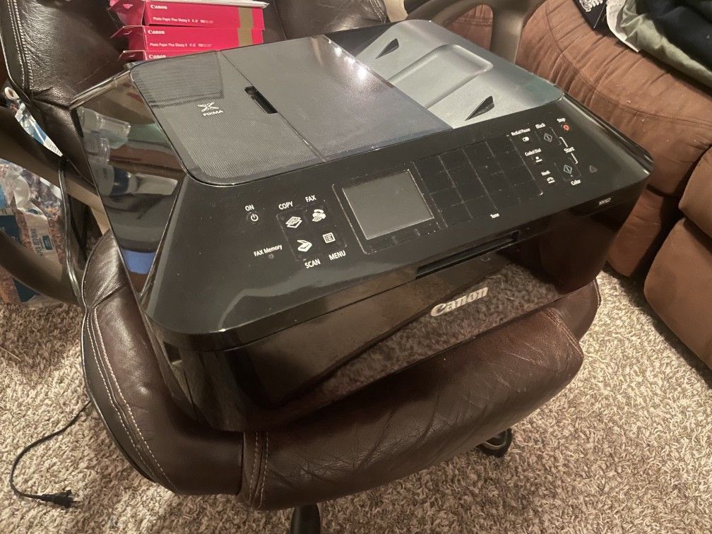 Canon Office and Business MX922 All-In-One Printer Wireless and mobile printing Photos Print Copy  Fax Scan  With Ink & Photo Paper Bundle Very Nice