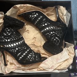Black Crochet Heels