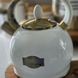 SUSTEAS Stove Top Whistling Tea Kettle - Food Grade Stainless Steel Teakettle Teapot with Cool Touch Ergonomic Handle, With 1 Silicone Pinch Mitt Incl