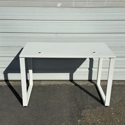 Uline White Minimalist Designer Office Desk ~ 48" x 24" X 30" H ~ Model H-9790W