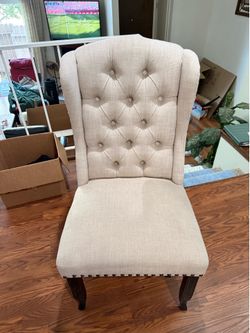 Beige dining chair set