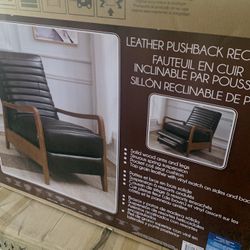Open Box Leather Push Back Recliner