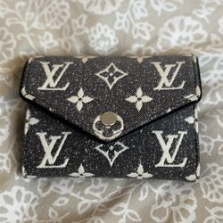 LV Black Denim Monogram Jacquard Victorine Wallet