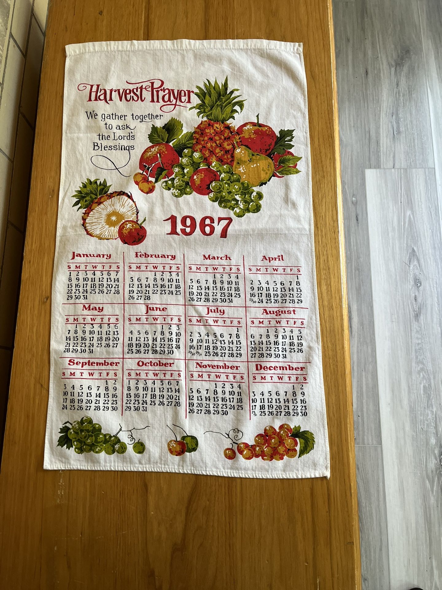 Vintage 1967 Calendar Year Harvest Prayer Tea Towel Farmhouse Country for  Sale in Sheboygan, WI - OfferUp