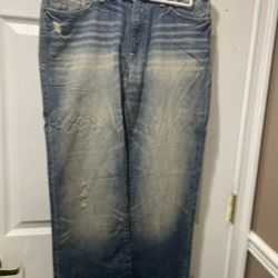 Express Brand Light Wash Men’s Jeans 32W 39L Classic Low Rise Boot Cut Kingston 