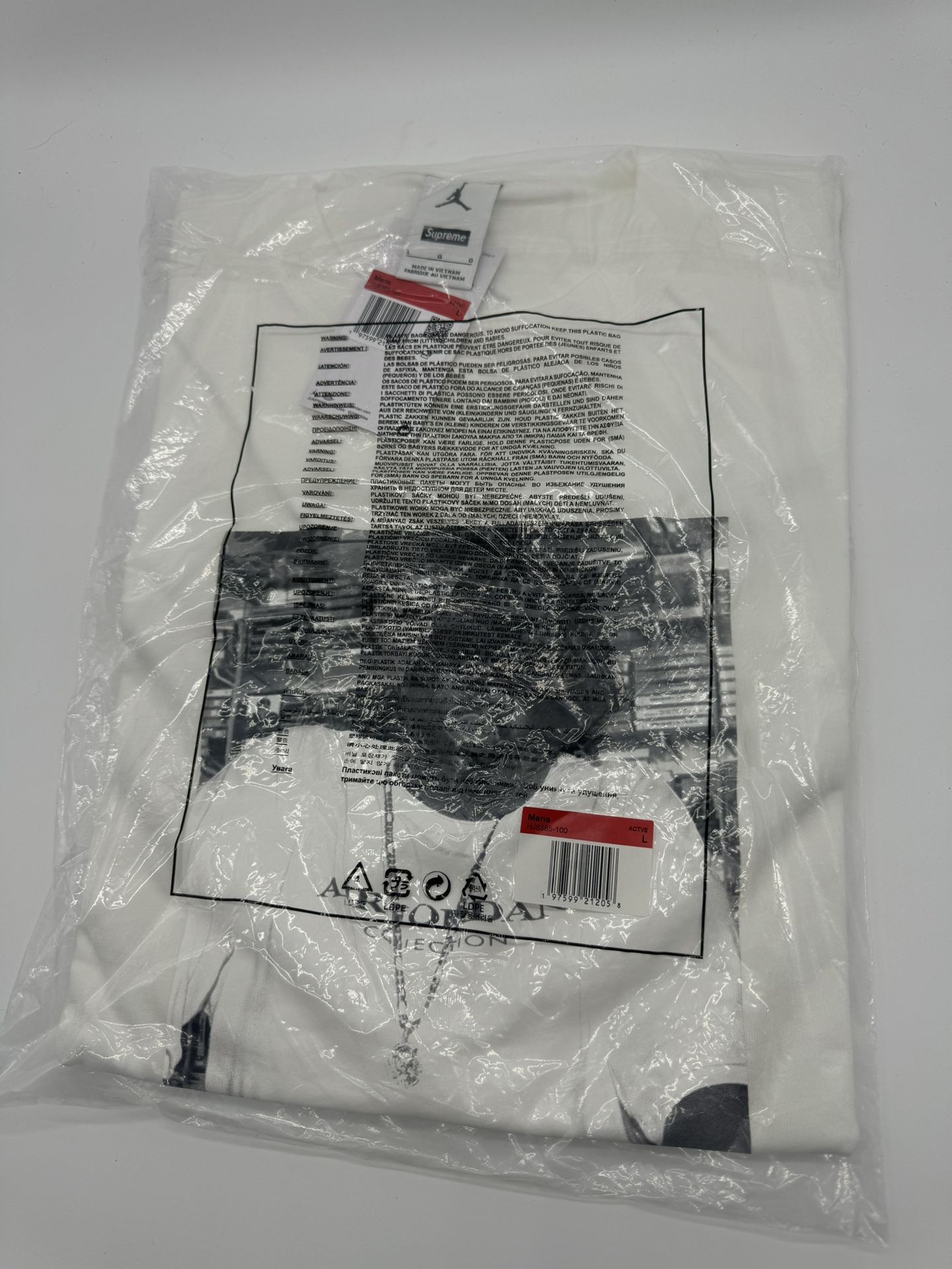 Supreme x Jordan Biggie S/S Top White Size Large Confirmed