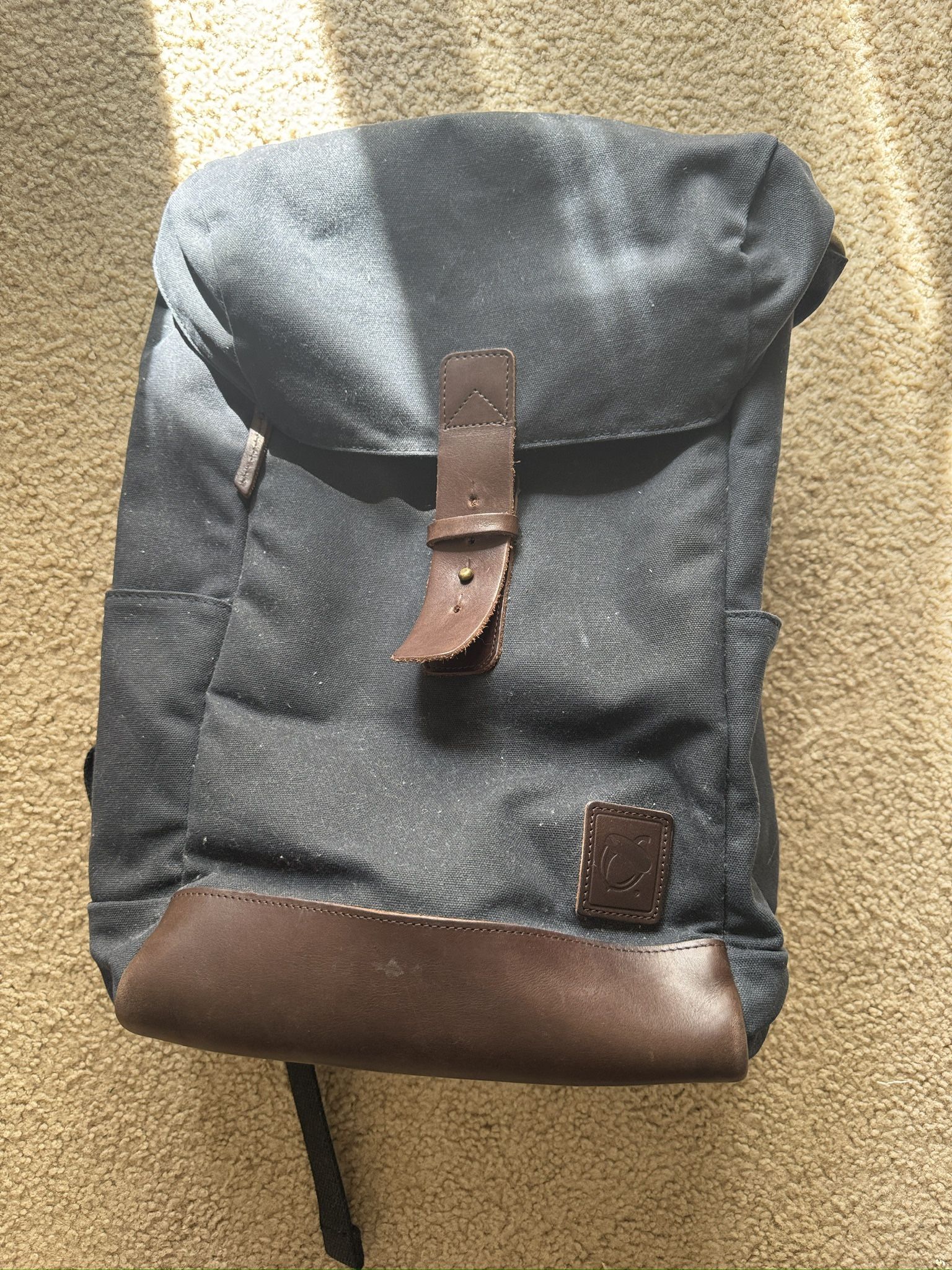 Nutsac Rucksac Waxed Canvas Laptop Backpack Black