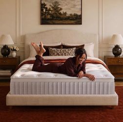 Queen Mattress, 14 Inch Springs Matress, Bed in a Box, Soft and Breathable, Pressure Relief & Motion Isolation, Medium Firm Feel (Queen, 14, 14, Inche