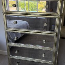 Mirrored Gold Antiqued Bureau / Dresser – $350