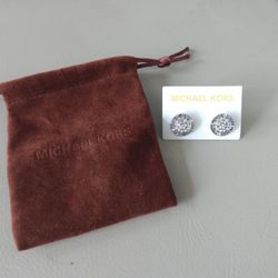 Michael Kors Silver Studs/ MK Jewelry Pouch