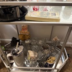 Silver bar cart