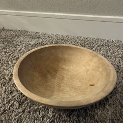 Vintage munising round wooden hand made dough bowl large almost 11 1/2”