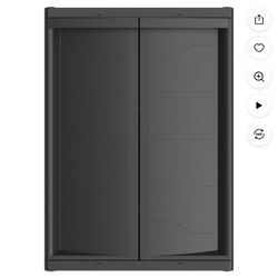 Hyper Tough Plastic Garage Cabinet 2 Shelf 18.5Dx25.47Wx35.43"H, Black Finish