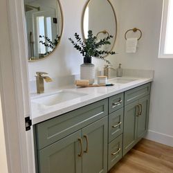 Sage Green Bath Vanity 60inch Double Sink