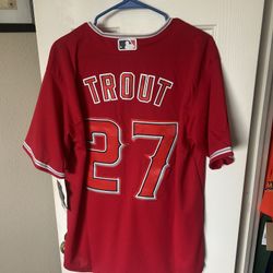 Nike red Mike Trout Angels jersey size xl