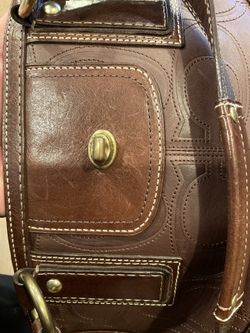 Like New Womens Coach 11330 Hampton Signature Brown Leather 