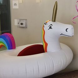 BIG inflatable Unicorn — great for water fun and party decor!