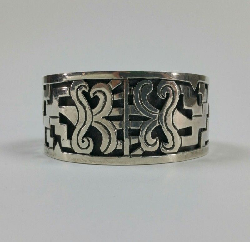 Vintage Sterling Silver Chunky Mexican Cuff