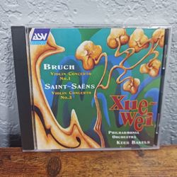 Bruch Violin Concerto No.1 / Saint-Saëns Violin Concerto No.3 – Xue-Wei, Philharmonia Orchestra, Kees Bakels (CD, 1989 ASV Digital) ●