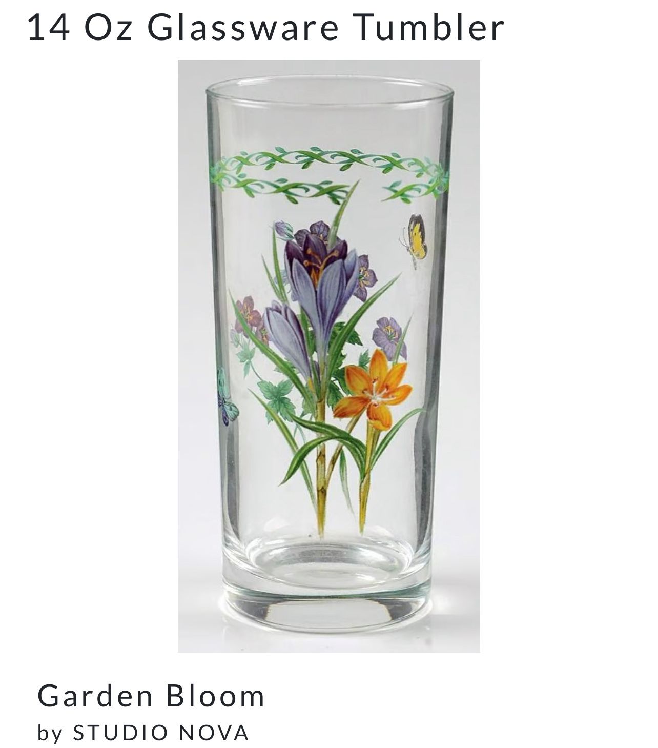 Garden Bloom Glassware Glasses