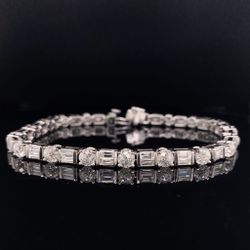 Diamond Bracelet. ***7.80 CT CROWN OF LIGHT TENNIS BRACELET***