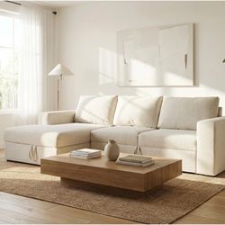 2 PIECE CONVERTIBLE SLEEPER SECTIONAL W/ LEFT ARM FACING STORAGE CHAISE SEBASTIAN SECTIONAL