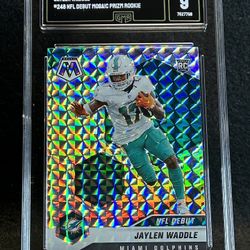2021 Mosaic 💥 Jaylen Waddle 💥 NFL Debut Mosaic Prizm Rookie GMA 9 Mint 💎 - Miami Dolphins