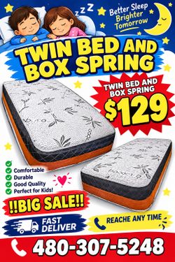 Twin mattress and box spring $129